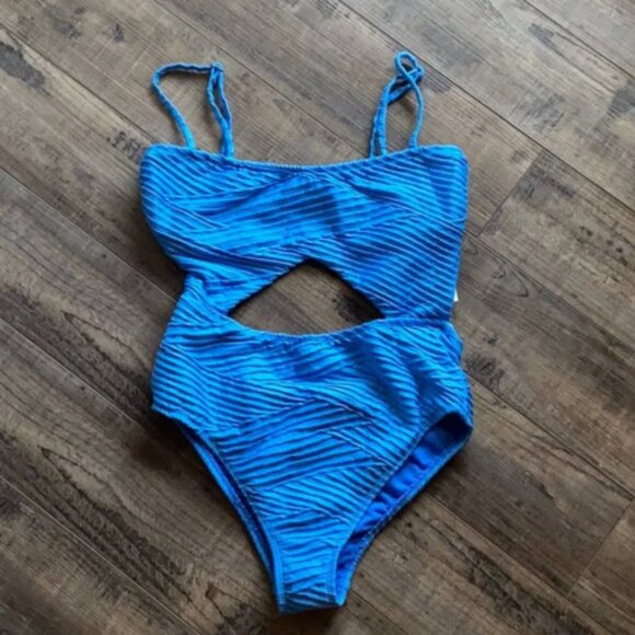 The Bikini Lab NWT Blue One Piece Cutout Bathing Suit - Picture 8 of 9